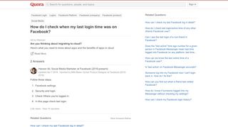 
                            13. How to check when my last login time was on Facebook - Quora
