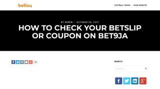 
                            12. How To Check Your Betslip Or Coupon On Bet9ja - - Betloy