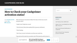 
                            8. How to Check your Cashprimer activation status! - CashPrimer.com Blog