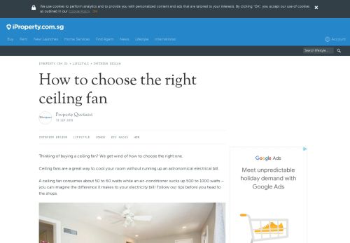
                            10. How to choose the right ceiling fan - iproperty.com.sg