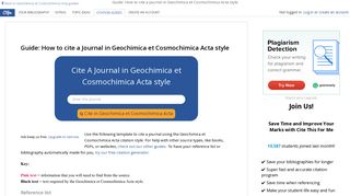 
                            12. How to cite a Journal in Geochimica et Cosmochimica Acta style