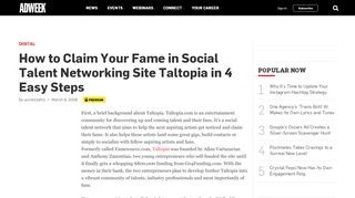 
                            11. How to Claim Your Fame in Social Talent Networking Site Taltopia in 4 ...