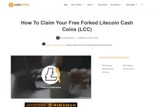 
                            8. How To Claim Your Free Forked Litecoin Cash Coins (LCC ...