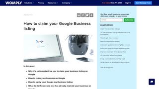 
                            13. How to claim your Google My Business listing - Womply