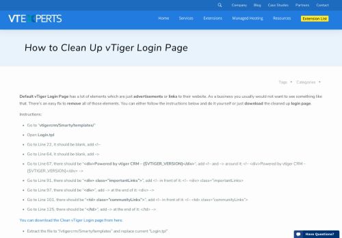 
                            7. How to Clean Up vTiger Login Page - VTiger Experts