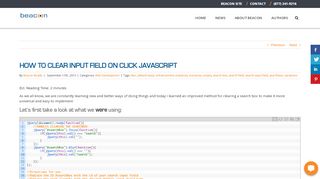 
                            10. How to Clear Input Field on Click JavaScript – Beacon Blog