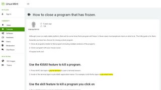 
                            13. How to close a program that has frozen. - Linux Mint Community