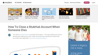 
                            9. How To Close a StubHub Account When Someone Dies | Everplans