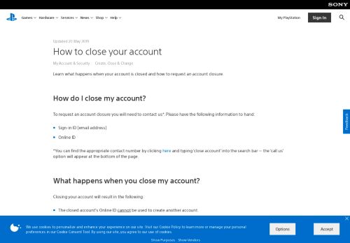
                            11. How to close your account - PlayStation