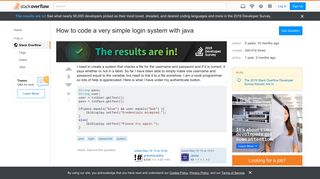 
                            1. How to code a very simple login system with java - Stack Overflow