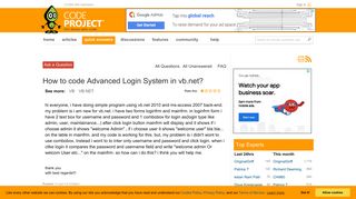 
                            3. How to code Advanced Login System in vb.net? - CodeProject