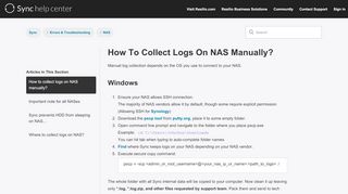 
                            12. How to collect logs on NAS manually? – Sync