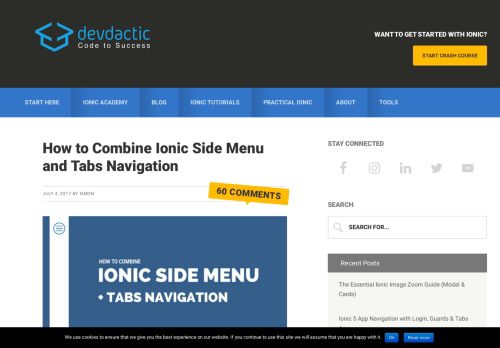 
                            6. How to Combine Ionic Side Menu and Tabs Navigation - Devdactic