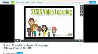 
                            12. How to Complete a Speech-Language Referral Form in SESIS on Vimeo