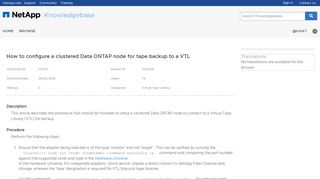 
                            10. How to configure a clustered Data ONTAP node for tape backup to a VTL