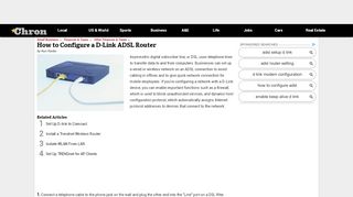
                            11. How to Configure a D-Link ADSL Router | Chron.com