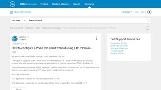 
                            5. How to configure a Wyse thin client without using FTP ? Please... - Dell ...