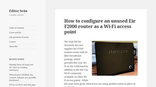 
                            9. How to configure an unused Eir F2000 router as a Wi-Fi access point ...