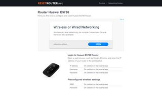 
                            9. How to Configure and Reset Huawei E5786 Router