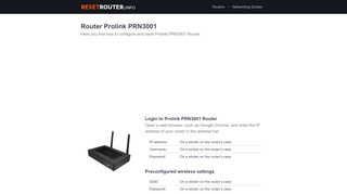 
                            6. How to Configure and Reset Prolink PRN3001 Router