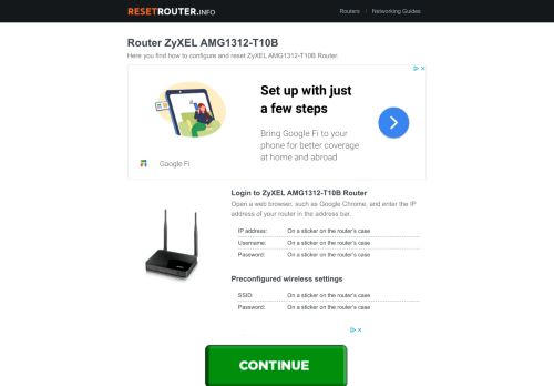 
                            10. How to Configure and Reset ZyXEL AMG1312-T10B Router
