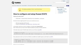 
                            1. How to configure and setup Huawei E3372 [Project: Turris]