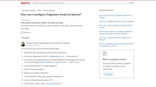 
                            12. How to configure Cognizant email on iphone - Quora
