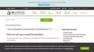 
                            7. How to configure e-mail forwarders in cPanel - A2 Hosting