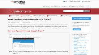 
                            4. How to configure error message display in Drupal 7 | InMotion Hosting