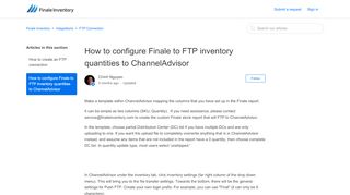 
                            5. How to configure Finale to FTP inventory quantities to ChannelAdvisor ...