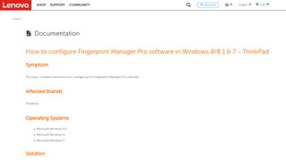 
                            5. How to configure Fingerprint Manager Pro software ... - Lenovo Support