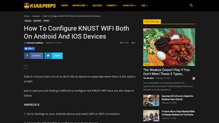 
                            1. How To Configure KNUST WIFI Both On Android And IOS Devices ...