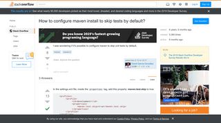 
                            1. How to configure maven install to skip tests by default? - Stack ...