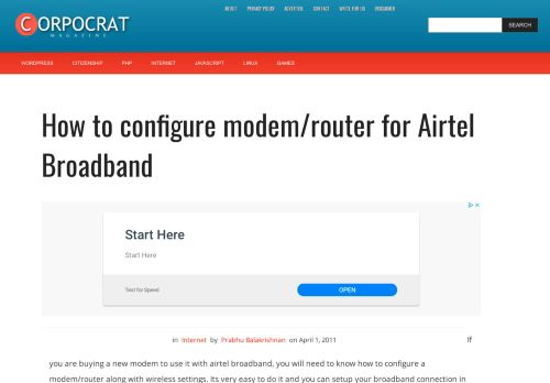 
                            13. How to configure modem/router for Airtel Broadband – Corpocrat ...