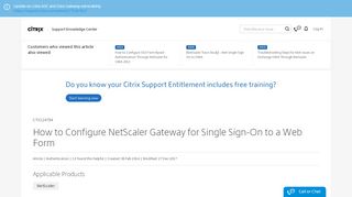 
                            2. How to Configure NetScaler Gateway for Single Sign-On to a Web Form