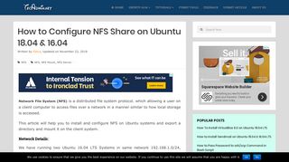 
                            12. How to Configure NFS Share on Ubuntu 18.04 & 16.04 - TecAdmin