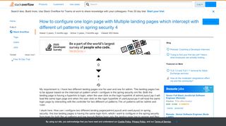 
                            1. How to configure one login page with Multiple landing pages which ...