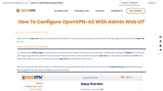 
                            5. How to configure OpenVPN-AS with Admin Web UI?