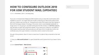 
                            13. How to Configure Outlook 2010 for USM Student Mail (Updated ...