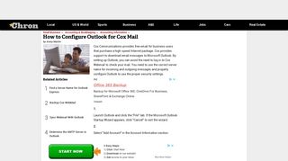 
                            11. How to Configure Outlook for Cox Mail - Small Business - Chron.com