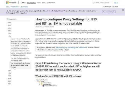 
                            1. How to configure Proxy Settings for IE10 and IE11 as IEM is not ...