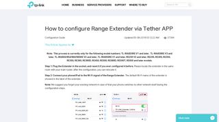 
                            11. How to configure Range Extender via Tether APP | TP-Link