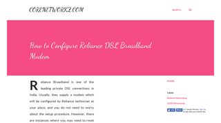 
                            4. How to Configure Reliance DSL Broadband Modem