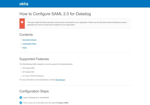 
                            11. How to Configure SAML 2.0 for Datadog - Setup SSO - Okta