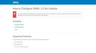 
                            12. How to Configure SAML 2.0 for Lifesize - Setup SSO - Okta