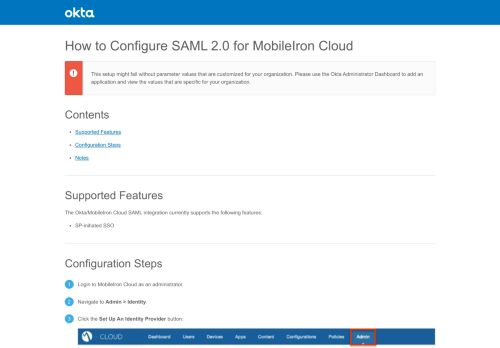 
                            12. How to Configure SAML 2.0 for MobileIron Cloud - Setup SSO - Okta