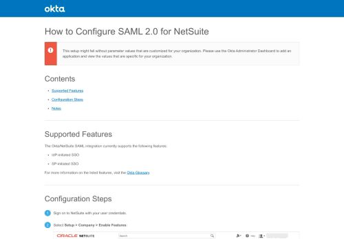 
                            11. How to Configure SAML 2.0 for NetSuite - Okta