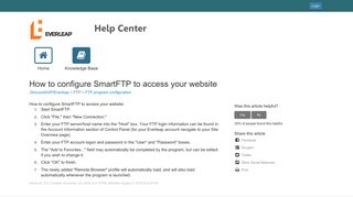 
                            6. How to configure SmartFTP to access your website - Everleap