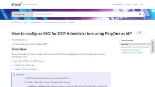 
                            10. How to configure SSO for DCP Administrators using PingOne as IdP ...