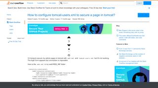 
                            5. How to configure tomcat-users.xml to secure a page in tomcat ...